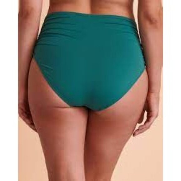 Anne Cole Women's High Waist Fold Over Shirred Bikini Bottom Swimsuit XXL jade - Picture 4 of 6